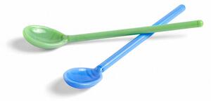 HAY - Glass Spoons - Skedar - Mono - Sky Blue & Green - L15 x W2,5 cm (2 pcs)