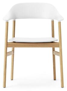 Normann Copenhagen - Herit armchair - Matstol - White / Oak - L: 60 x D: 51 x H: 81,5 x SH: 45 cm