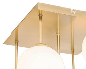 Modern taklampa guld med opalglas 5-ljus - Aten