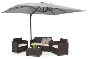 Siena grått trädgårdsparasoll 3x4m Garden Point