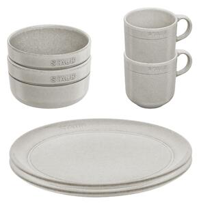 Staub Set mugg, skål, tallrik, 6 st, White Truffle