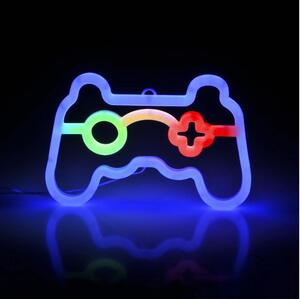 LED Neon väggdekoration GAME LED/3W/3xAA USB blå