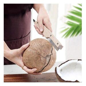 Kokosnötsöppnare - Trä och Rostfritt Stål