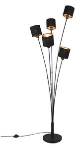 Kyden 5 Golvlampa Black/Gold - Lindby