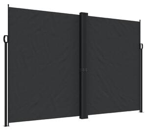 Infällbar sidomarkis svart 220x1200 cm