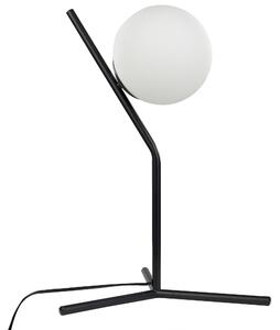 Bordslampa Vit och svart Glasskärm Järnstång 45 cm Ram Enkel Ljus Modern Design Heminredning Tillbehör Vardagsrum Beliani