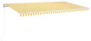 Markis automatiskt infällbar 600x350 cm gul och vit