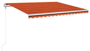 Markis automatiskt infällbar 450x350 cm orange och brun