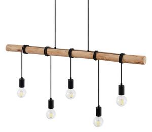 Rom Taklampa Black/Wood - Lindby