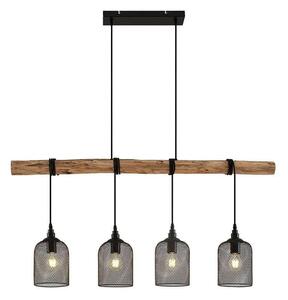 Elrond 4 Taklampa Black/Wood - Lindby