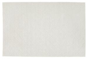 Matta Off-White Ull med Bomull 140 x 200 cm Rektangulär Handvävd Geometriskt Mönster Boho Beliani