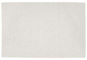 Matta Off-White Ull med Bomull 160 x 230 cm Rektangulär Handvävd Geometriskt Mönster Boho Beliani