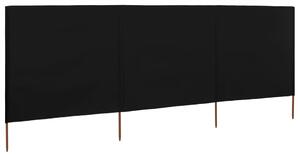 Vindskydd 3 paneler tyg 400x80 cm svart
