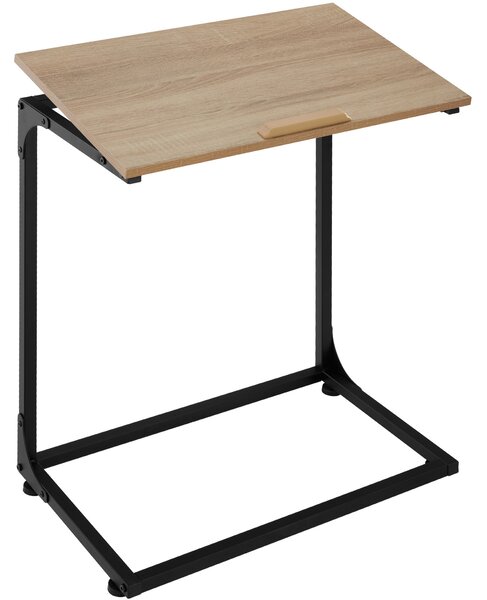 Tectake 404442 sidobord med tippbar skiva ruston 55x35x66,5cm - industriellt lätt trä, ek sonoma