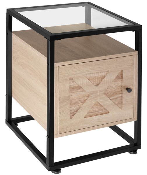 Tectake 404687 sängbord kidderminster 40x43x60,5cm - industriellt lätt trä, ek sonoma