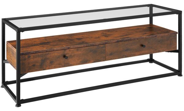 Tectake 404692 sidobord maidenhead 121,5x41,5x50,5cm - industriellt mörkt trä, rustikt