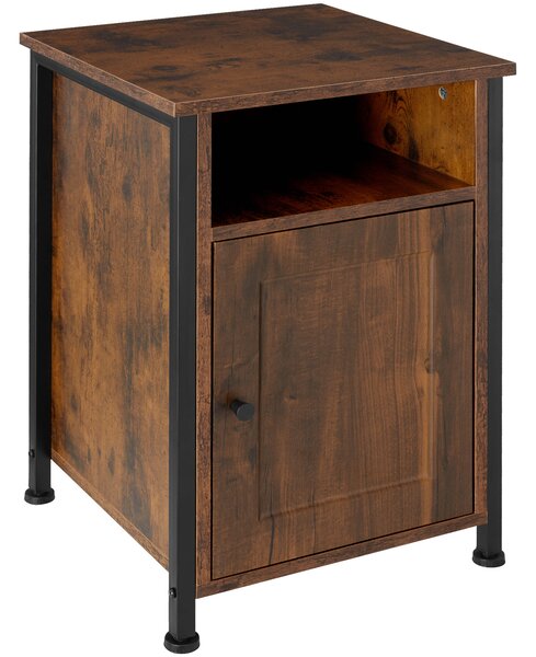 Tectake 404722 blackburn sängbord 40x42x60,5cm - industriellt mörkt trä, rustikt