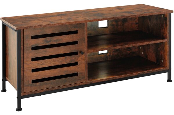 Tectake 404714 tv-bänk galway 110x41,5x50,5cm - industriellt mörkt trä, rustikt