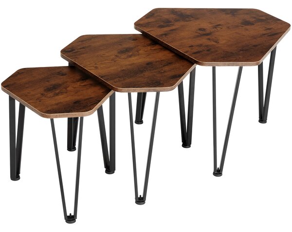 Tectake 404734 torquay soffbords set - industriellt mörkt trä, rustikt