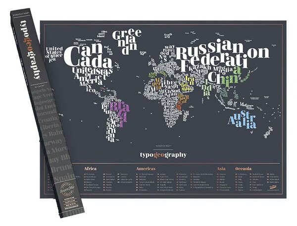 DCS Aps Scratch Map Travel Card - Världskarta