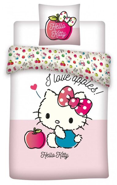 Hello Kitty I love apples - Påslakanset Junior 100×135 cm
