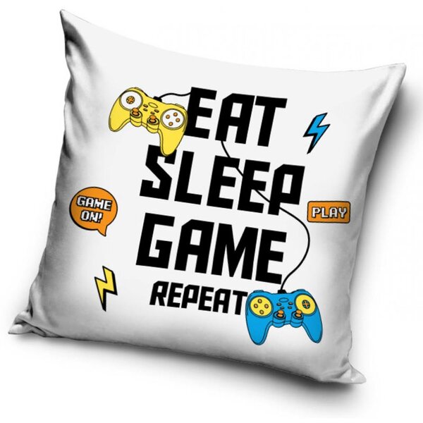 Carbotex Eat Sleep Game Repeat - Kuddfodral 40x40cm