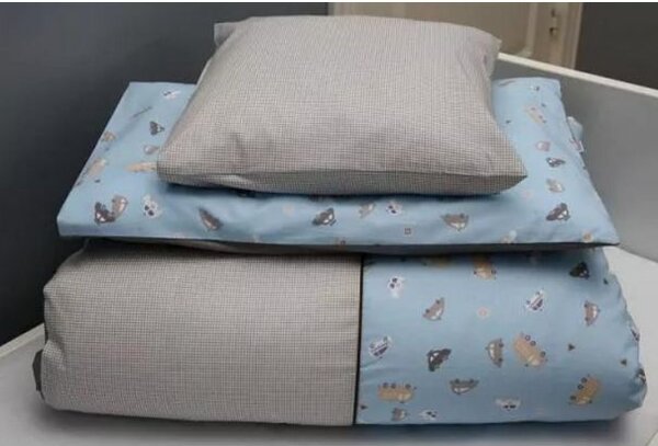 Sängkläder Bilar 4 delar, påslakanset, spjälskydd och madrasskydd