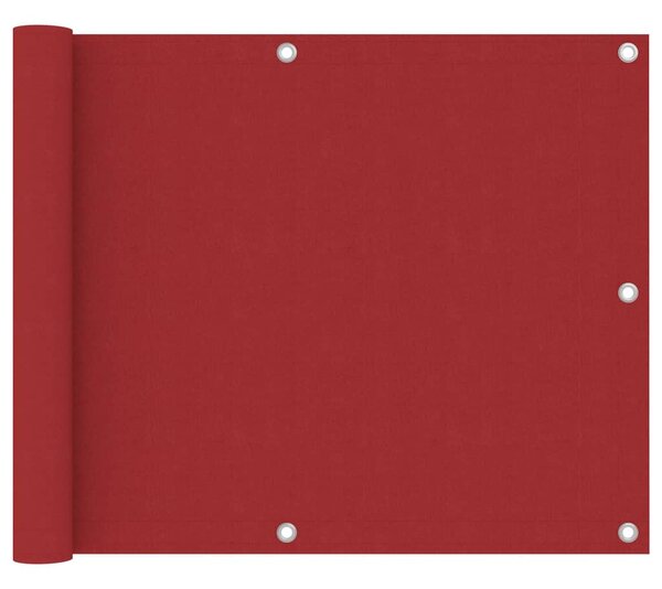 Balkongskärm röd 75x300 cm oxfordtyg