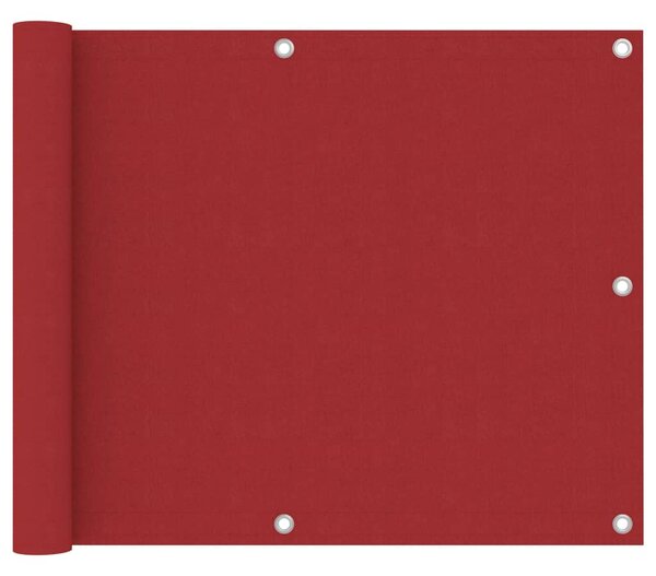 Balkongskärm röd 75x500 cm oxfordtyg
