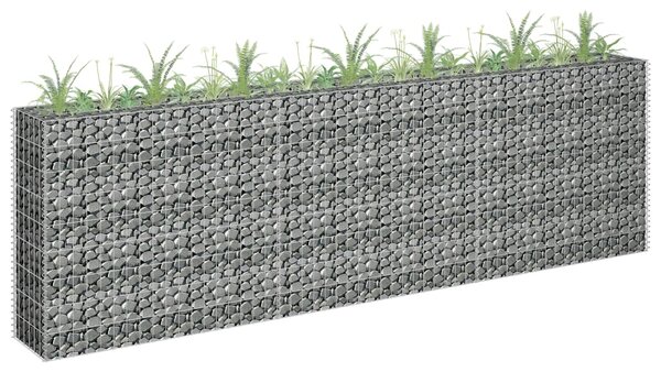 Planteringsgabion upphöjd galvaniserat stål 270x30x90 cm