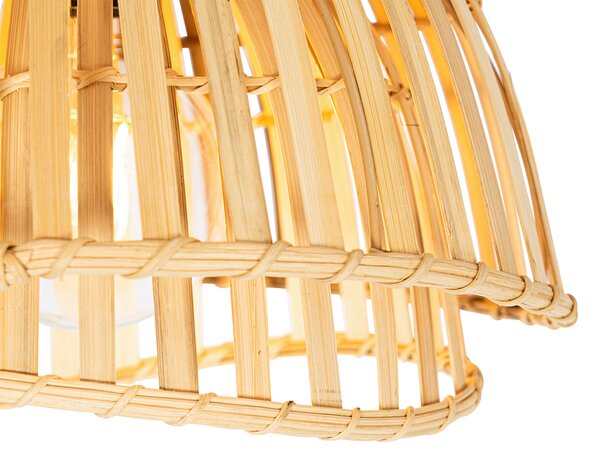 Orientalisk taklampa svart med naturlig bambu 30 cm - Pua