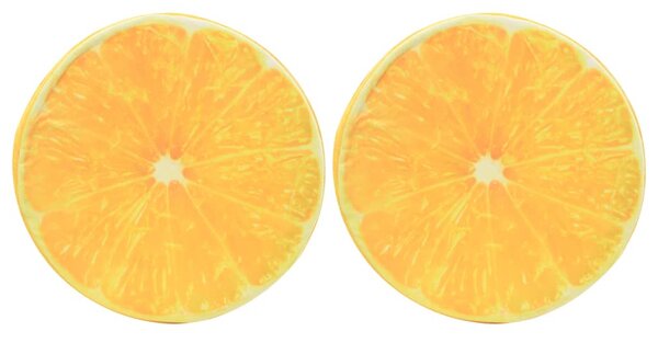 Kuddar 2 st tryck frukt apelsin