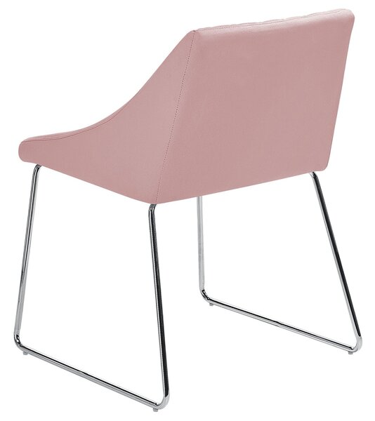 Stol 2 st Rosa Sammet Metallben Modern Beliani