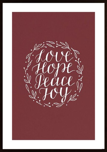 Love Hope Peace Joy Red Poster