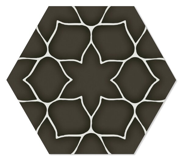 Hexagon Klinker Kerala Svart Matt-Satin 29x33 cm