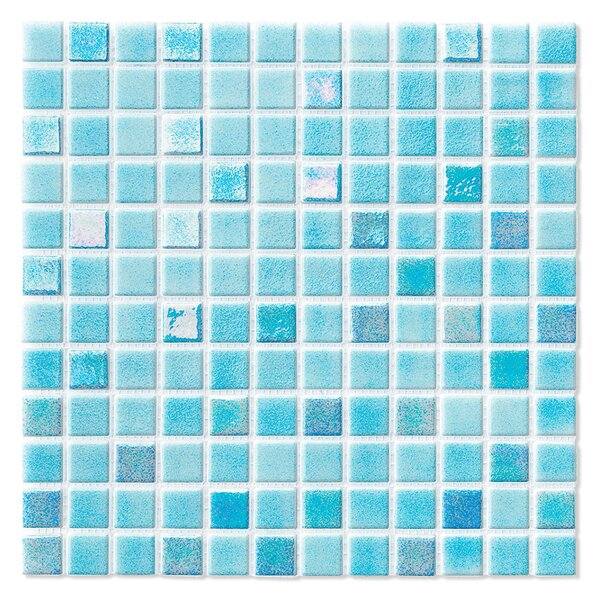 Poolmosaik Indigo Mix Ljus Blå Blank 32x32