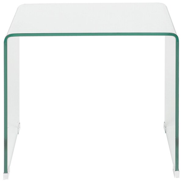 2 st Sidobord Transparent glas Rektangulär Minimalistisk Beliani