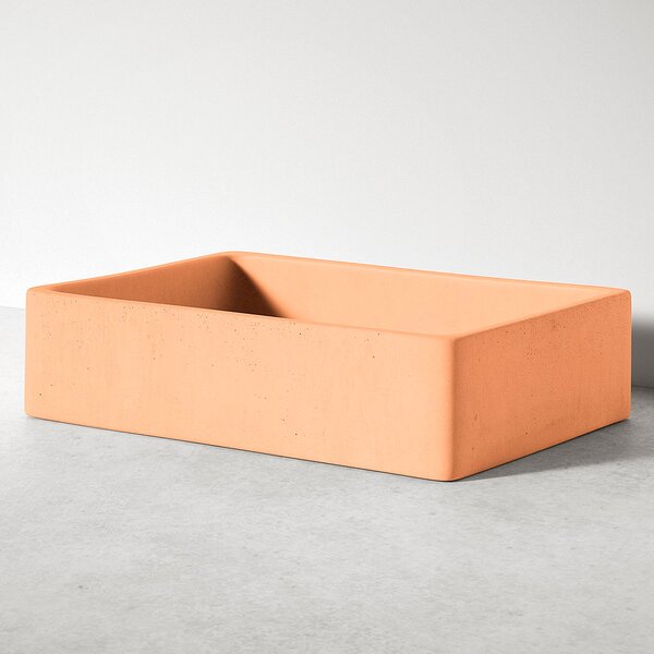Sira Handgjorda Cement Tvättställ Oasis Orange Matt 48 cm