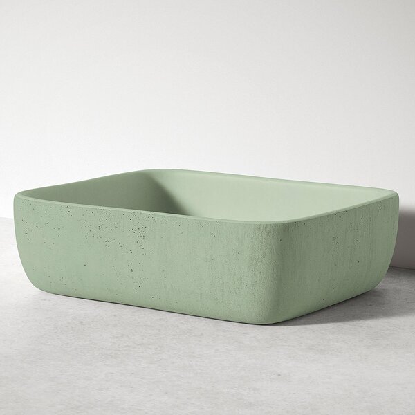 Sira Handgjorda Cement Tvättställ Cala Grön Matt 50 cm