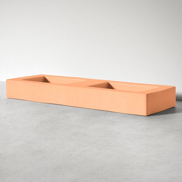 Sira Handgjorda Cement Tvättställ Tundra Orange Matt 130 cm