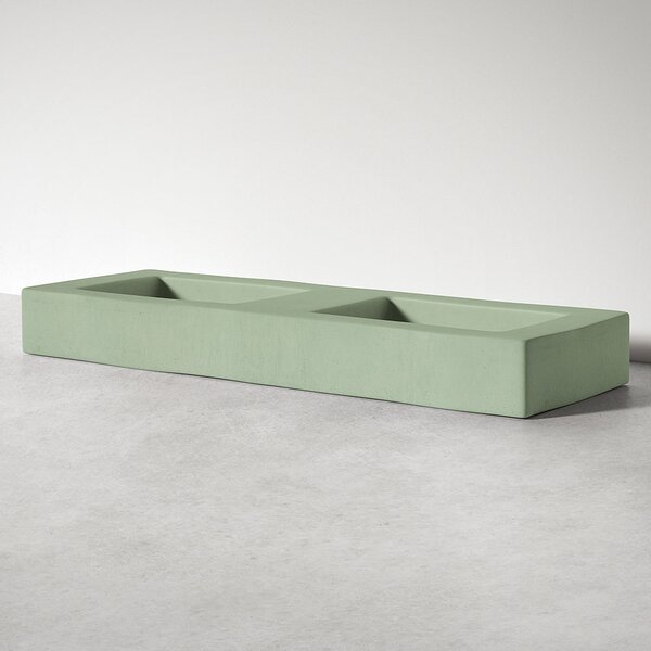 Sira Handgjorda Cement Tvättställ Tundra Grön Matt 130 cm