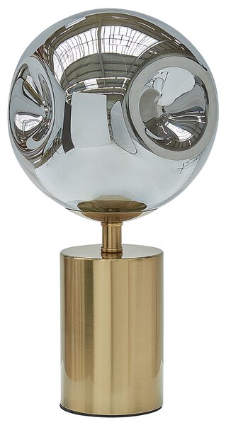 Bordslampa Mässing Metall Glasskärm Modern Glam Design Vardagsrumsbelysning Beliani