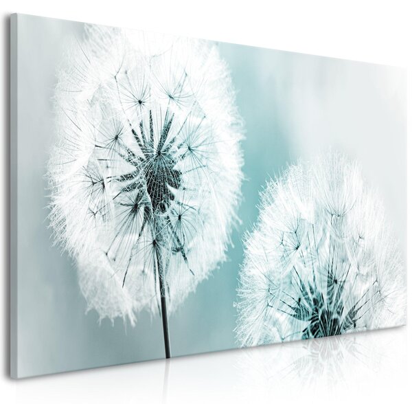 Canvas Tavla - Fluffy Dandelions Blue Wide - 100x45