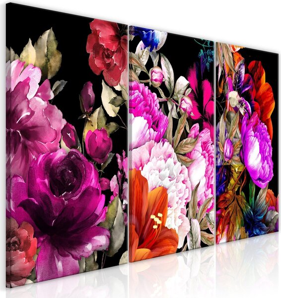 Canvas Tavla - Holiday Bouquet (3 delar) - 120x60