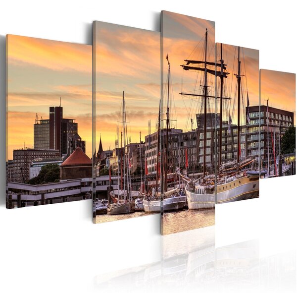 Canvas Tavla - Port of Hamburg - 100x50