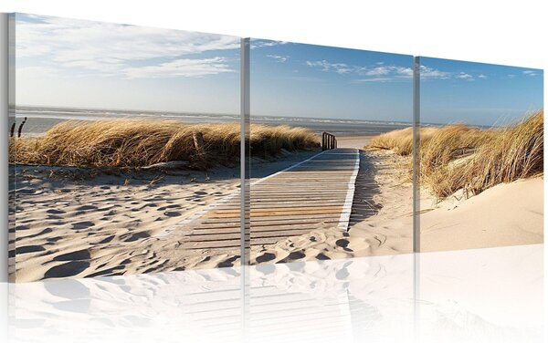 Canvas Tavla - Beach (Triptych) - 120x40