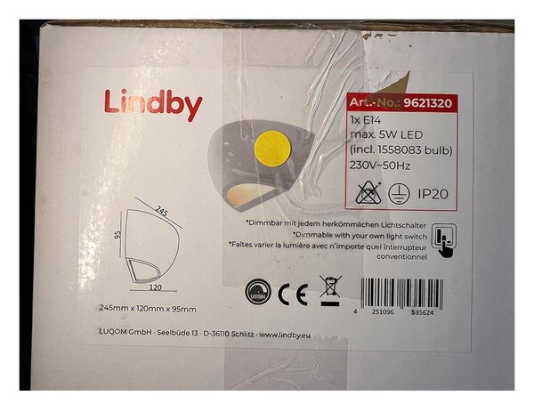 Lindby - Vägglampa JIMMY 1xE14/5W/230V