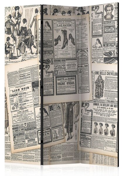 Rumsavdelare / Skärmvägg - Vintage Newspapers - 135x172