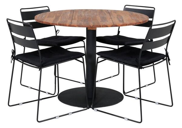 COT LINA Matbord 100 cm + 4 stolar | Utemöbler