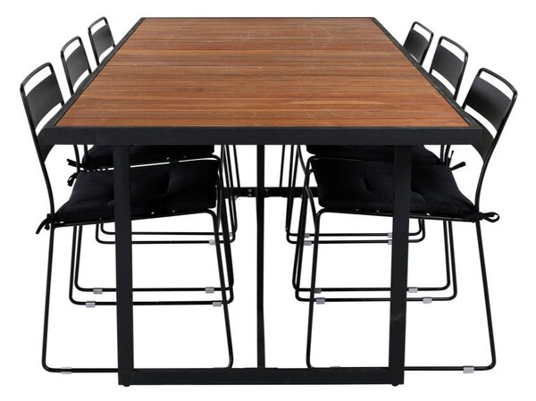 LINA KHUNG Matbord 200x100 cm + 6 stolar | Utemöbler
